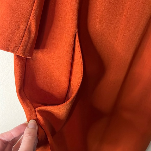 M.M Lafleur Etsuko Pencil Dress in Blood Orange Sz 8 No Belt - Picture 2 of 9
